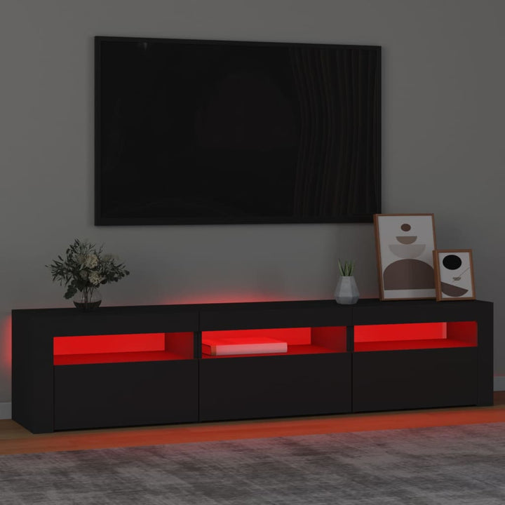 Tv-meubel met LED-verlichting 180x35x40 cm zwart