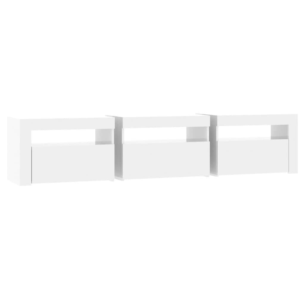 Tv-meubel met LED-verlichting 180x35x40 cm hoogglans wit