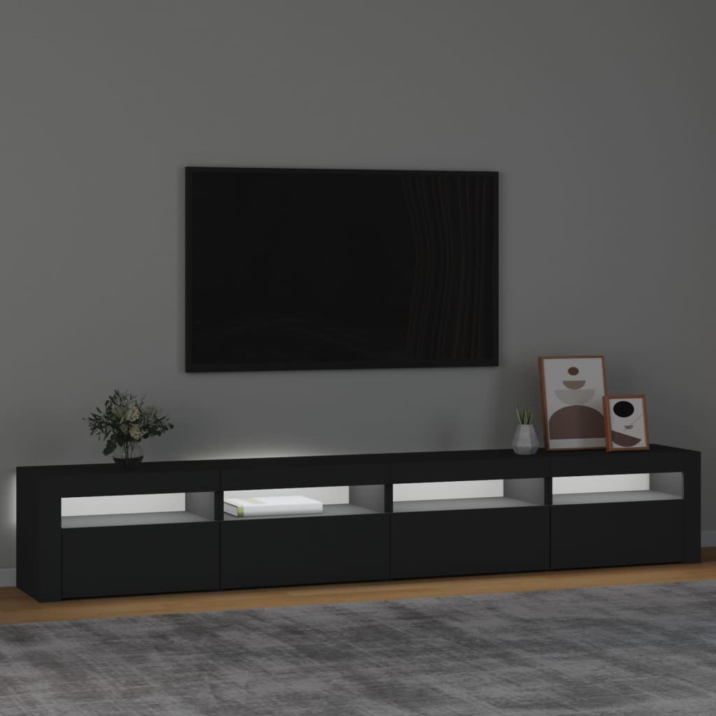 Tv-meubel met LED-verlichting 240x35x40 cm zwart