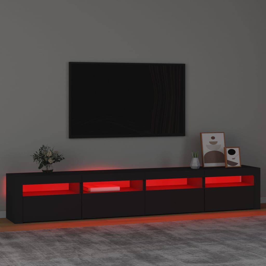 Tv-meubel met LED-verlichting 240x35x40 cm zwart