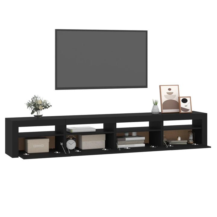 Tv-meubel met LED-verlichting 240x35x40 cm zwart