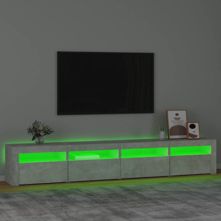 Tv-meubel met LED-verlichting 240x35x40 cm betongrijs