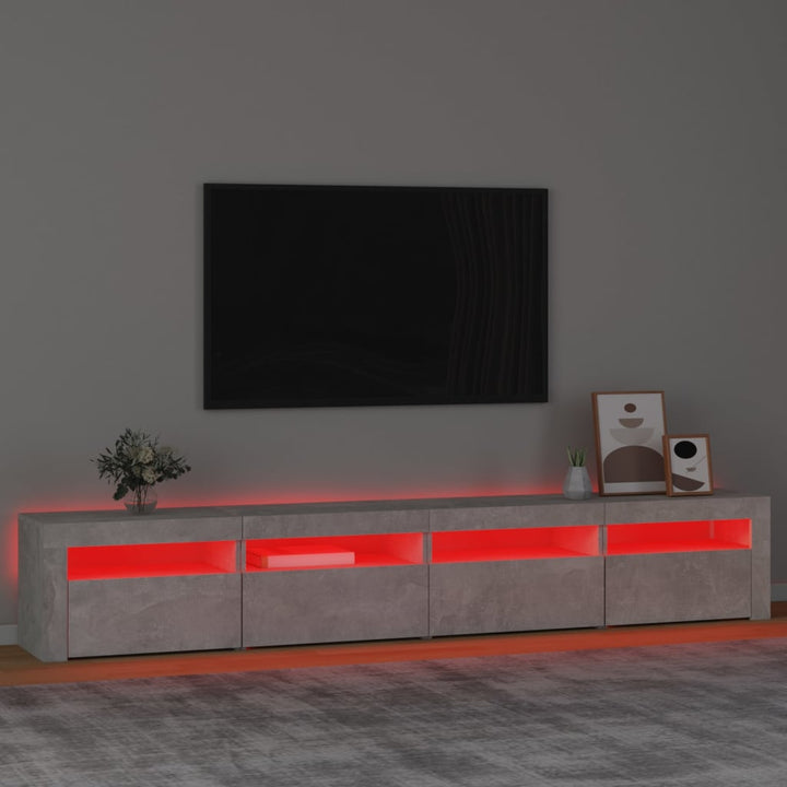 Tv-meubel met LED-verlichting 240x35x40 cm betongrijs