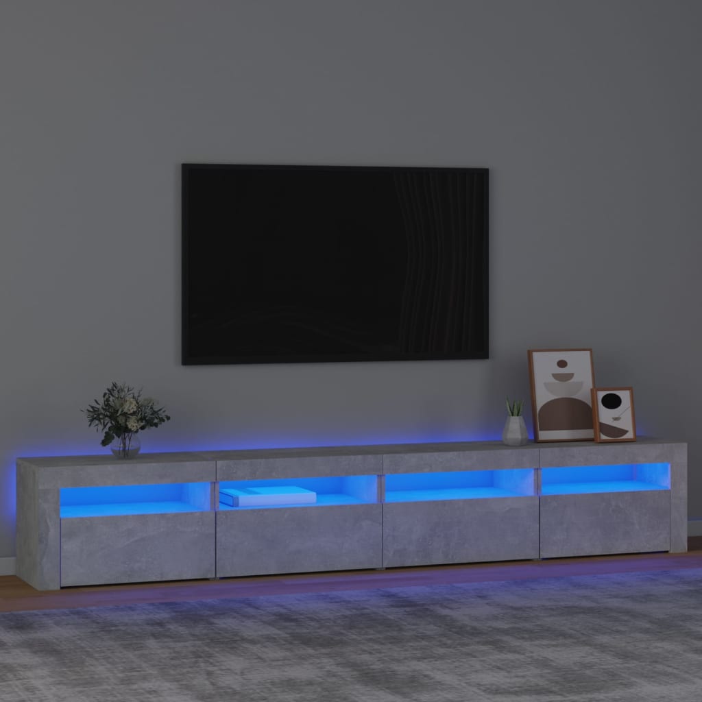 Tv-meubel met LED-verlichting 240x35x40 cm betongrijs