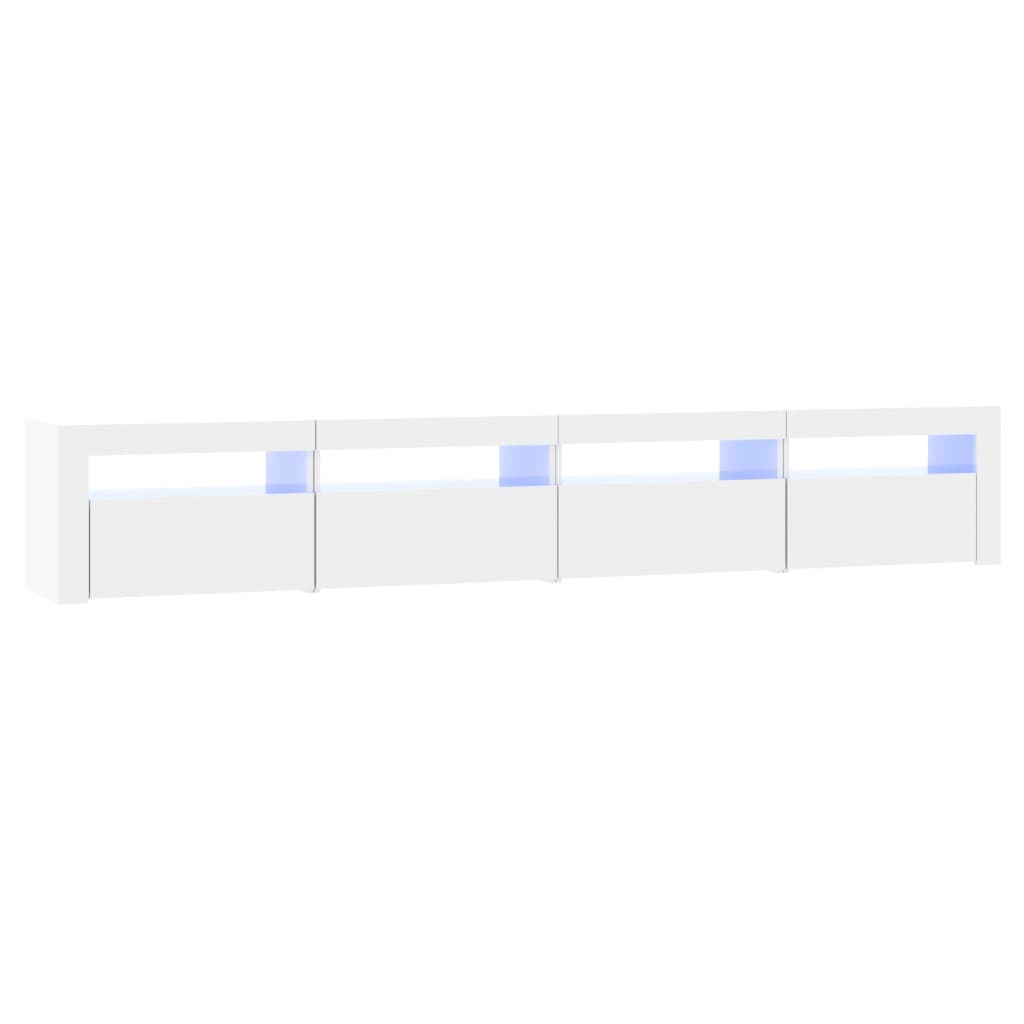 Tv-meubel met LED-verlichting 240x35x40 cm hoogglans wit