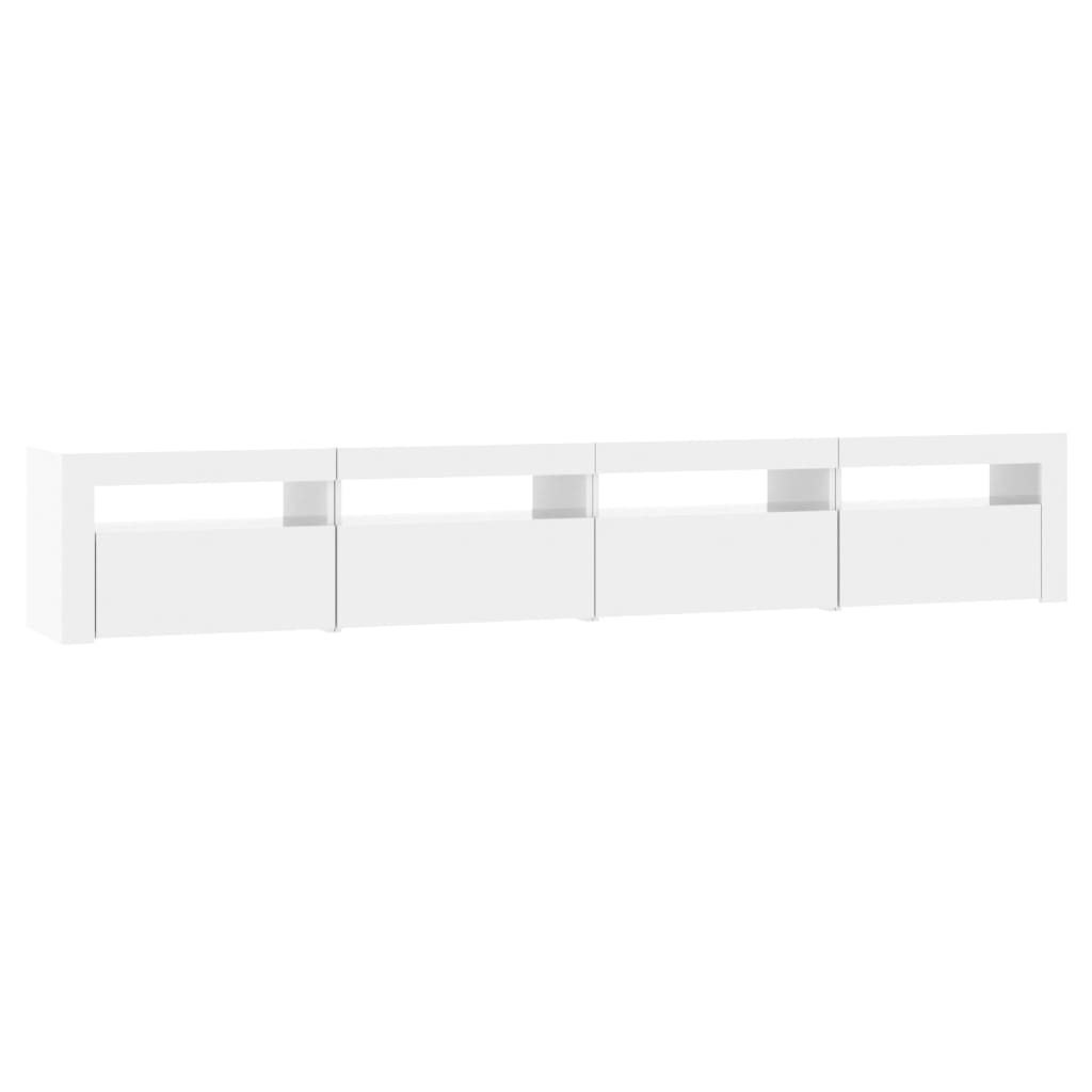 Tv-meubel met LED-verlichting 240x35x40 cm hoogglans wit