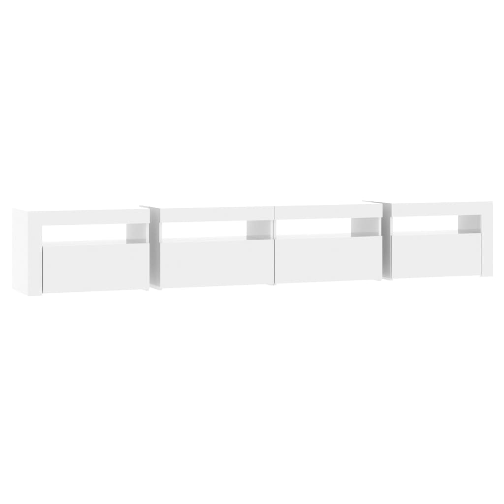 Tv-meubel met LED-verlichting 240x35x40 cm hoogglans wit