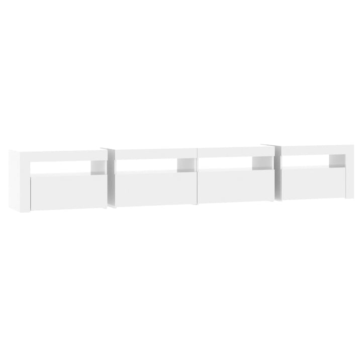 Tv-meubel met LED-verlichting 240x35x40 cm hoogglans wit