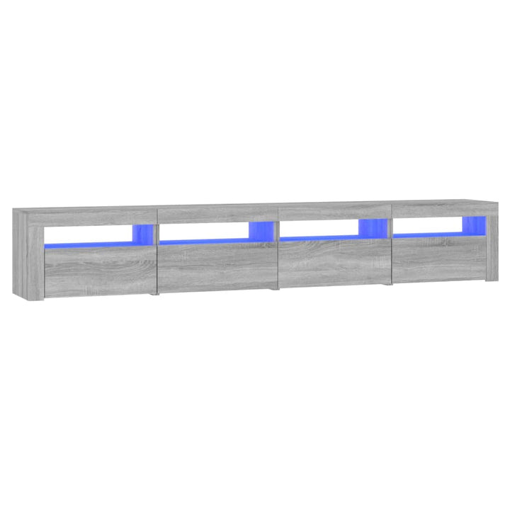 Tv-meubel met LED-verlichting 240x35x40 cm grijs sonoma eiken