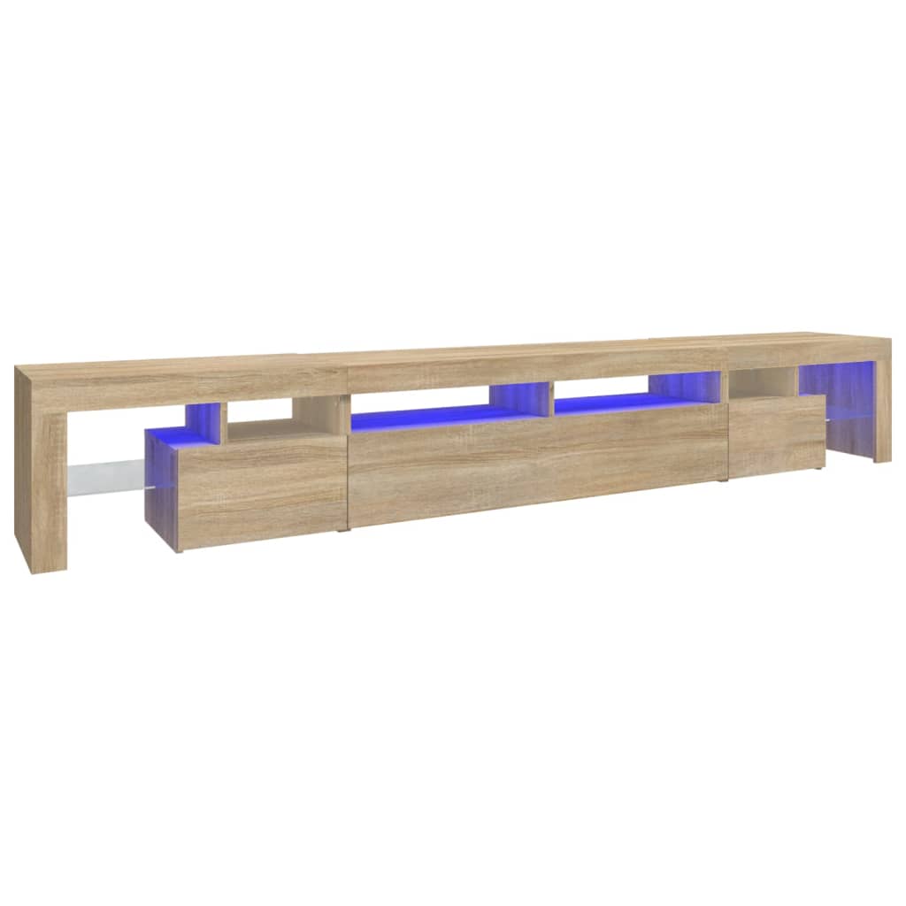 Tv-meubel met LED-verlichting 260x36,5x40cm sonoma eikenkleurig