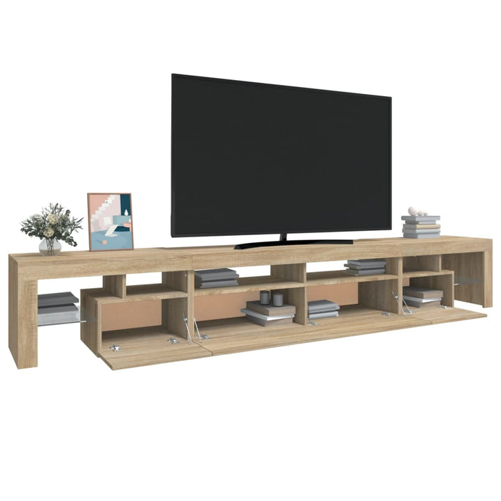 Tv-meubel met LED-verlichting 260x36,5x40cm sonoma eikenkleurig