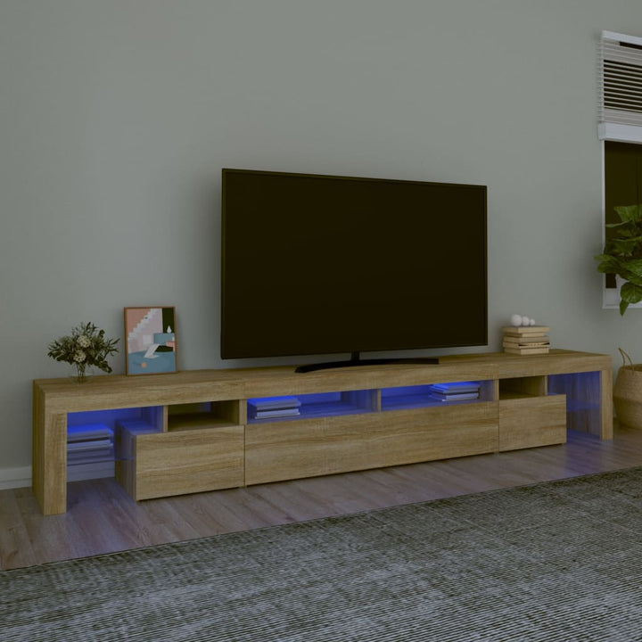 Tv-meubel met LED-verlichting 260x36,5x40cm sonoma eikenkleurig