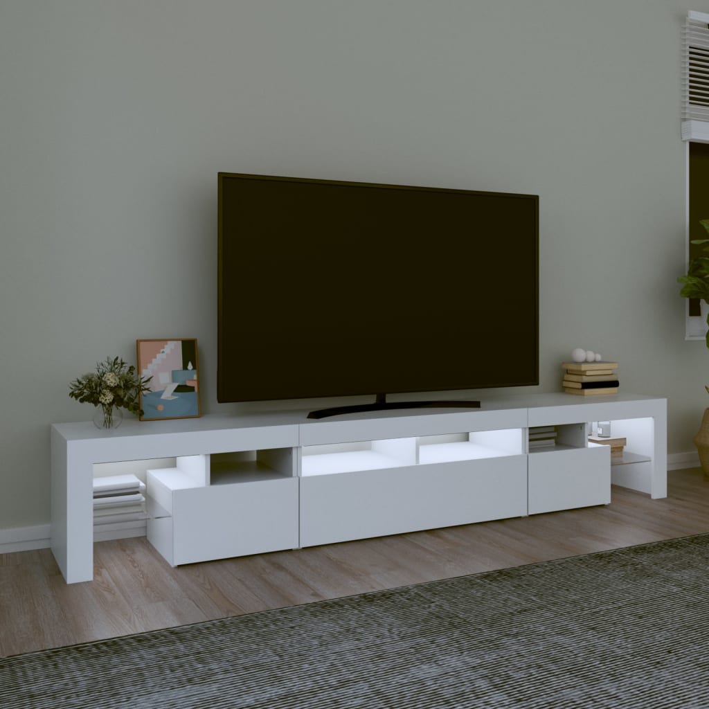 Tv-meubel met LED-verlichting 230x36,5x40 cm wit
