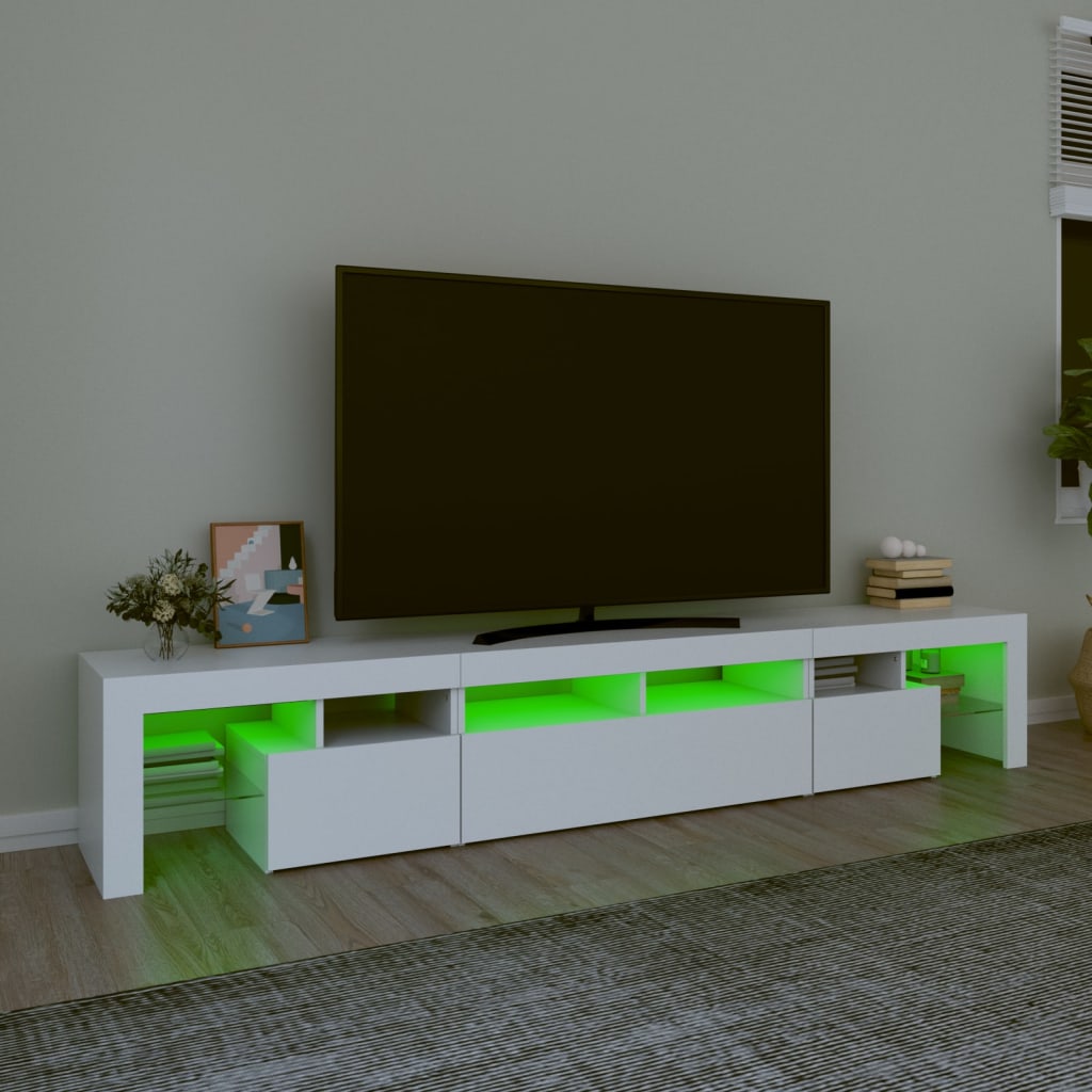 Tv-meubel met LED-verlichting 230x36,5x40 cm wit