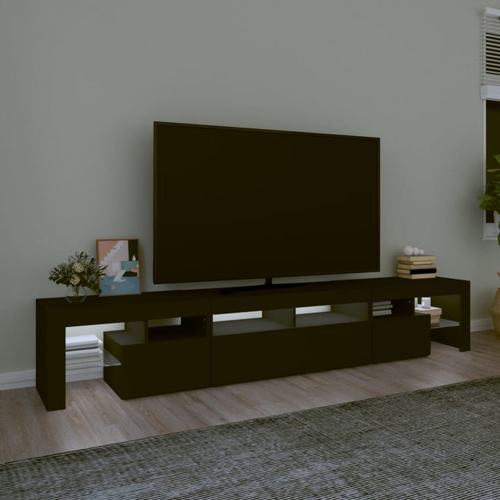 Tv-meubel met LED-verlichting 230x36,5x40 cm zwart