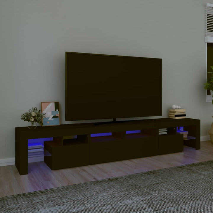 Tv-meubel met LED-verlichting 230x36,5x40 cm zwart