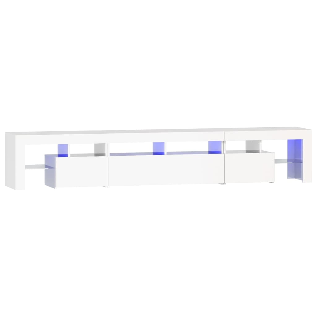 Tv-meubel met LED-verlichting 230x36,5x40 cm hoogglans wit