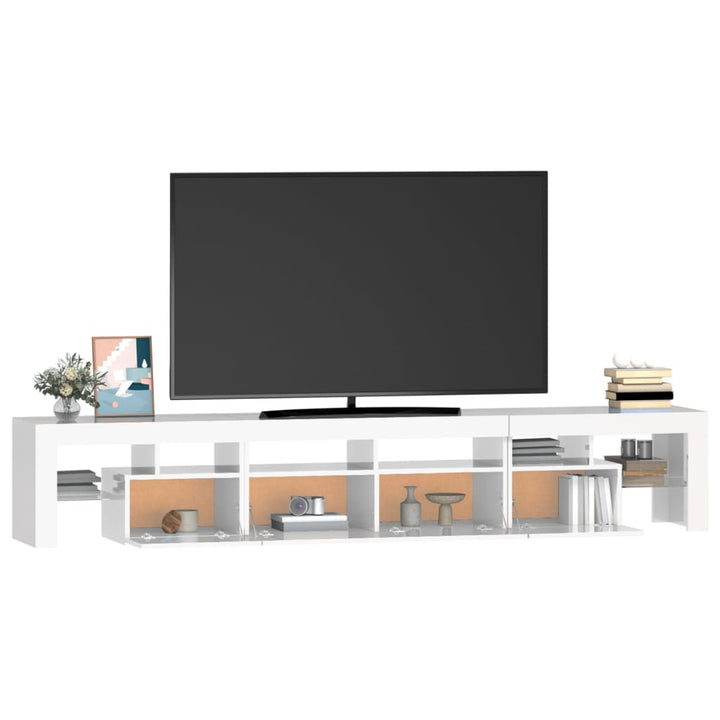Tv-meubel met LED-verlichting 230x36,5x40 cm hoogglans wit