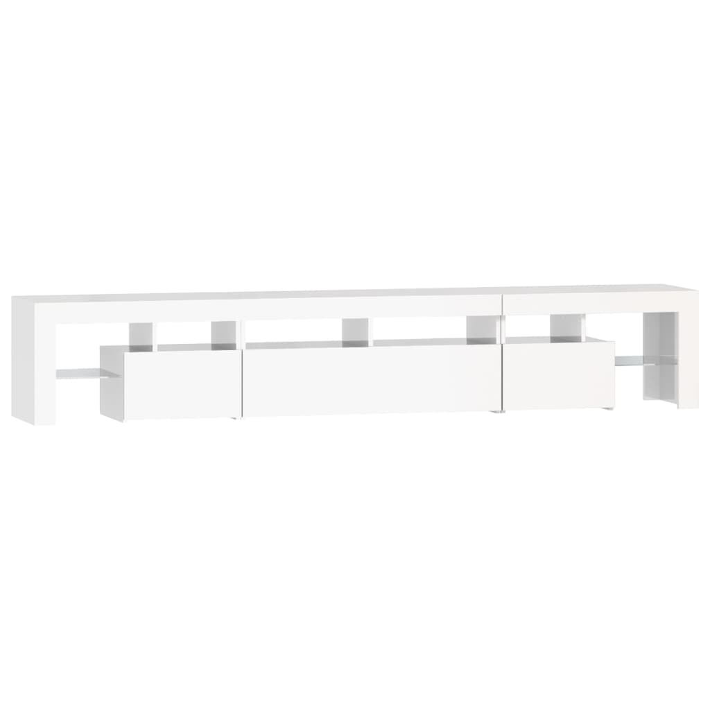 Tv-meubel met LED-verlichting 230x36,5x40 cm hoogglans wit