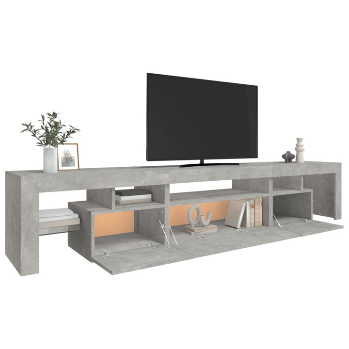 Tv-meubel met LED-verlichting 215x36,5x40 cm betongrijs