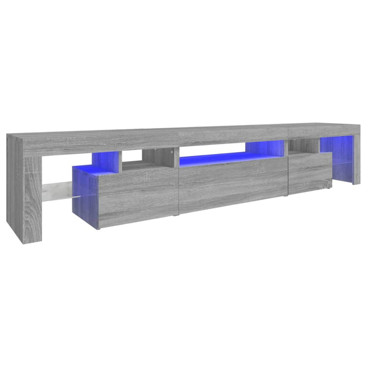 Tv-meubel met LED-verlichting 215x36,5x40 cm grijs sonoma eiken