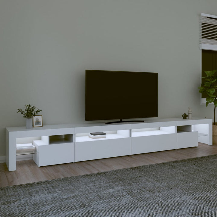 Tv-meubel met LED-verlichting 290x36,5x40 cm wit