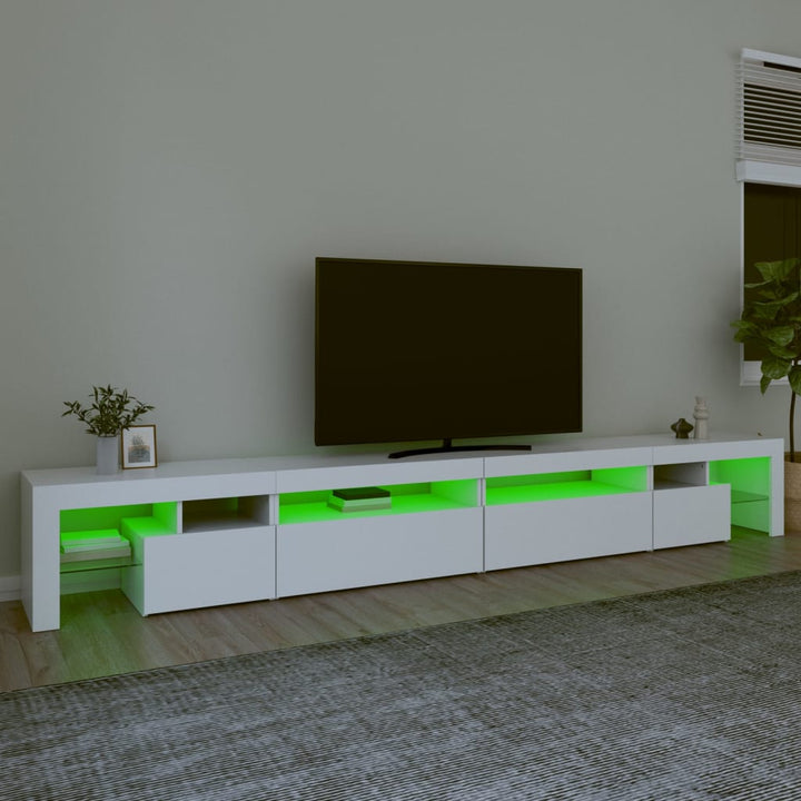 Tv-meubel met LED-verlichting 290x36,5x40 cm wit