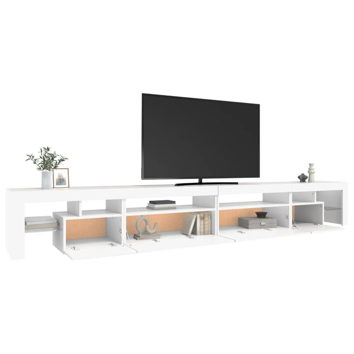 Tv-meubel met LED-verlichting 290x36,5x40 cm wit