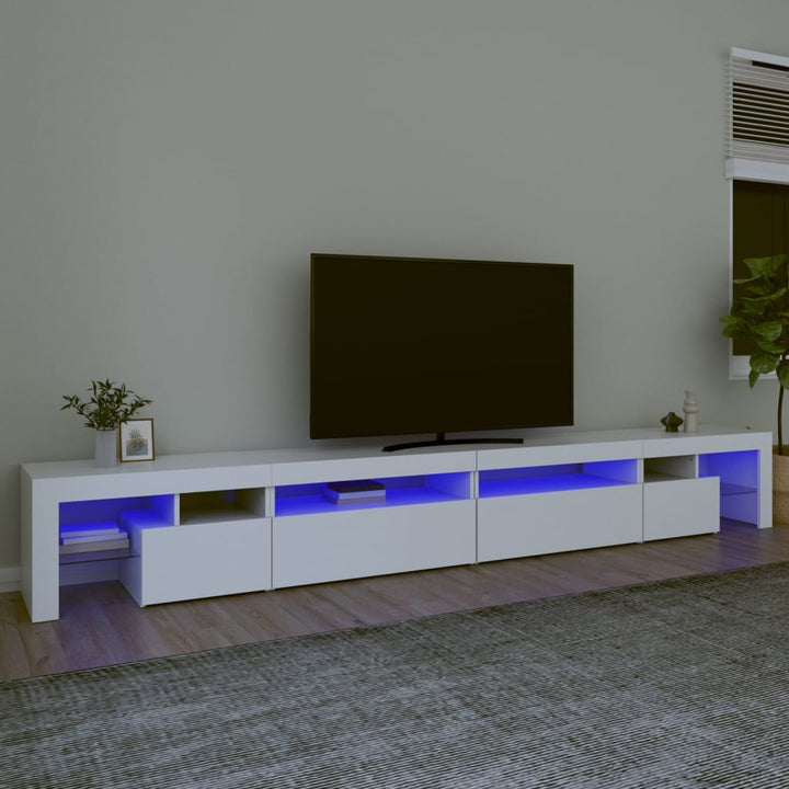 Tv-meubel met LED-verlichting 290x36,5x40 cm wit