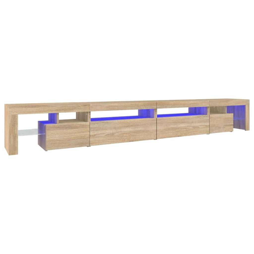 Tv-meubel met LED-verlichting 290x36,5x40cm sonoma eikenkleurig