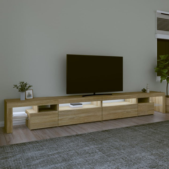 Tv-meubel met LED-verlichting 290x36,5x40cm sonoma eikenkleurig