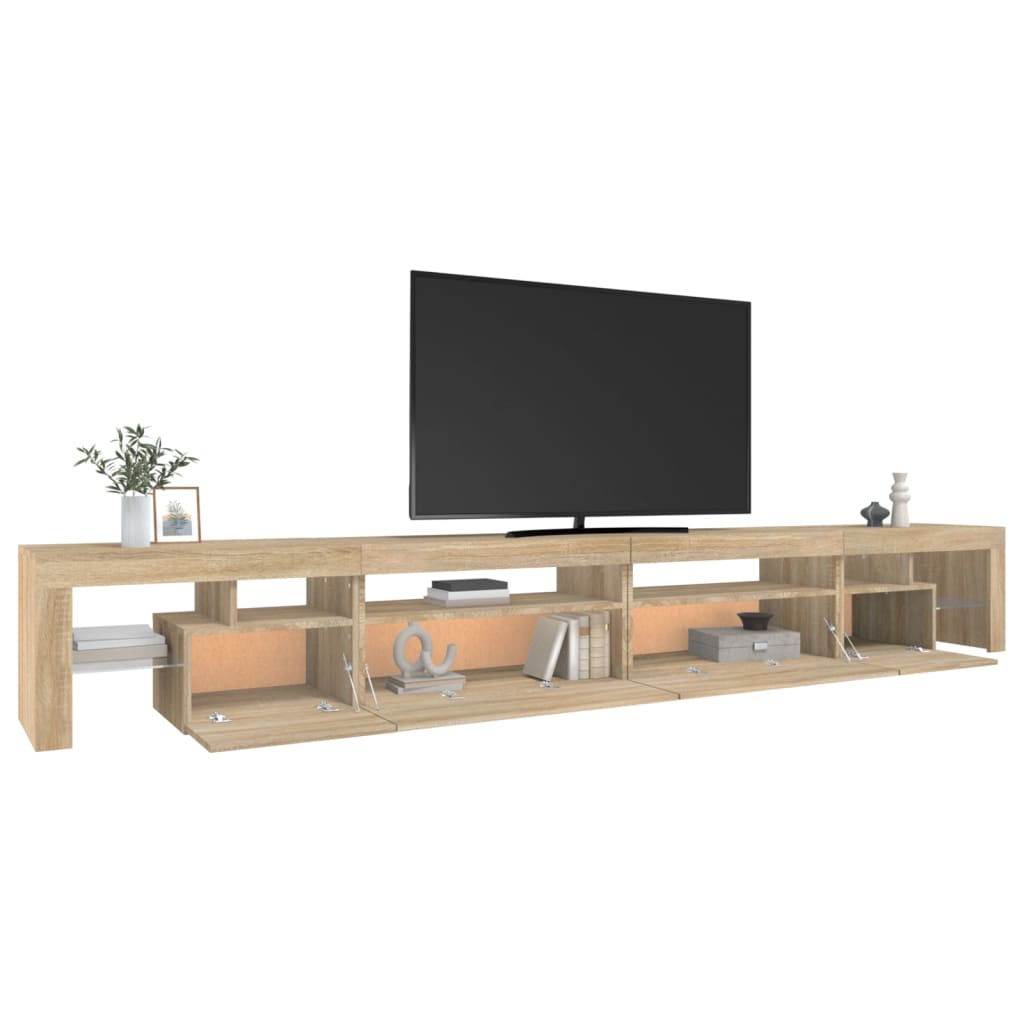 Tv-meubel met LED-verlichting 290x36,5x40cm sonoma eikenkleurig