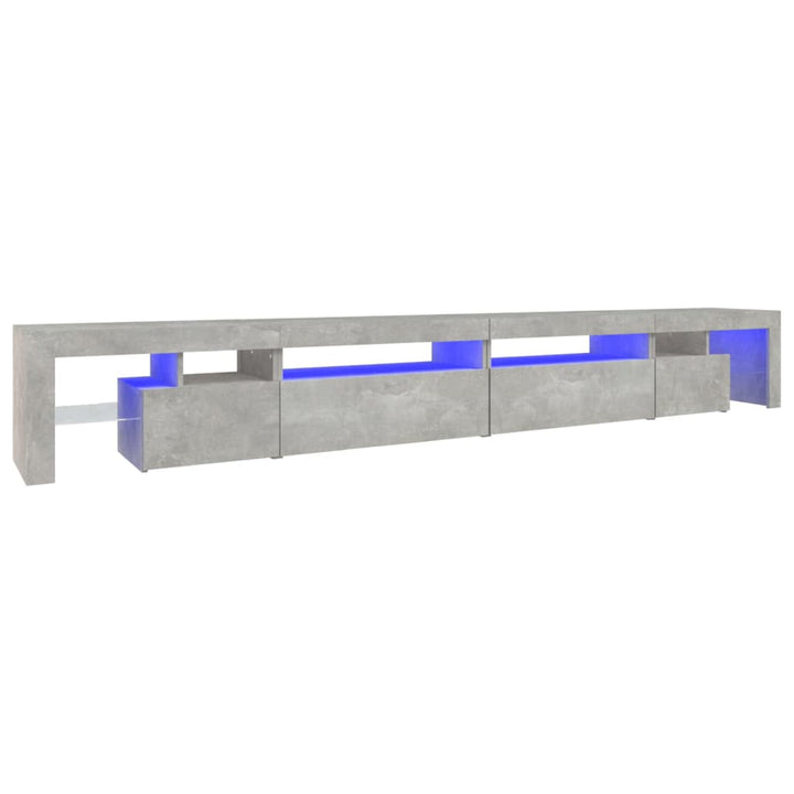 Tv-meubel met LED-verlichting 290x36,5x40 cm betongrijs