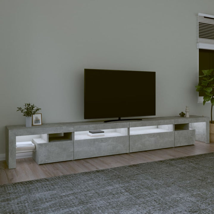 Tv-meubel met LED-verlichting 290x36,5x40 cm betongrijs