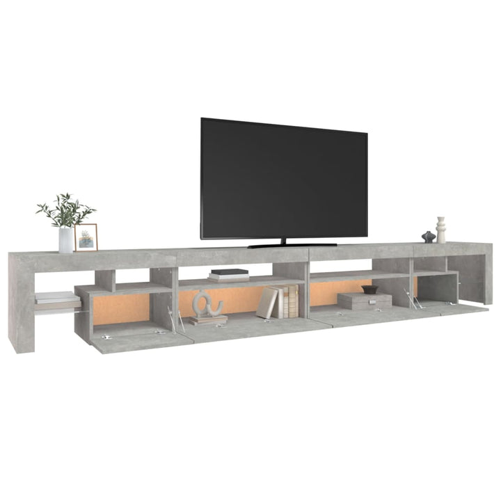 Tv-meubel met LED-verlichting 290x36,5x40 cm betongrijs