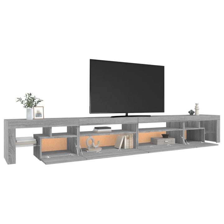 Tv-meubel met LED-verlichting 290x36,5x40 cm grijs sonoma eiken