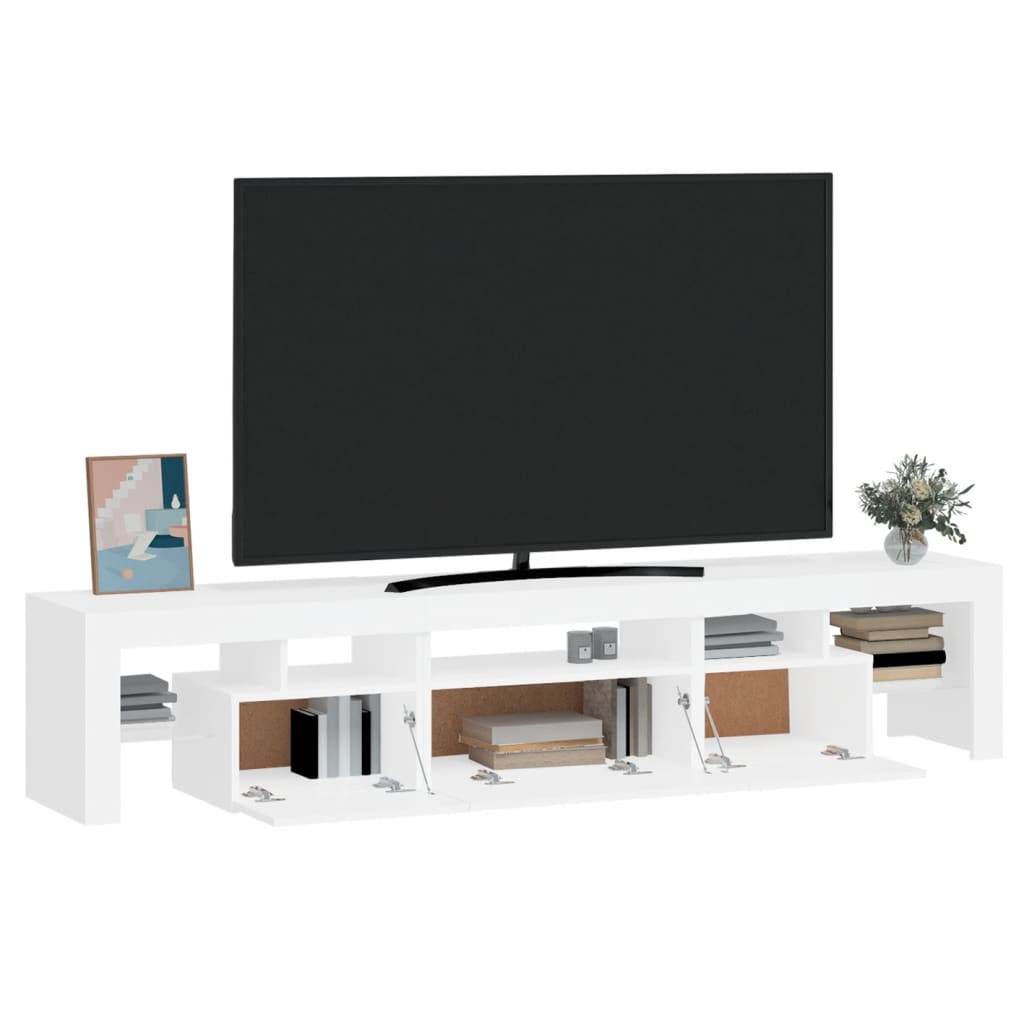 Tv-meubel met LED-verlichting 200x36,5x40 cm wit