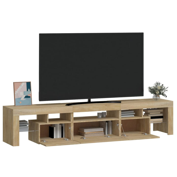 Tv-meubel met LED-verlichting 200x36,5x40cm sonoma eikenkleurig