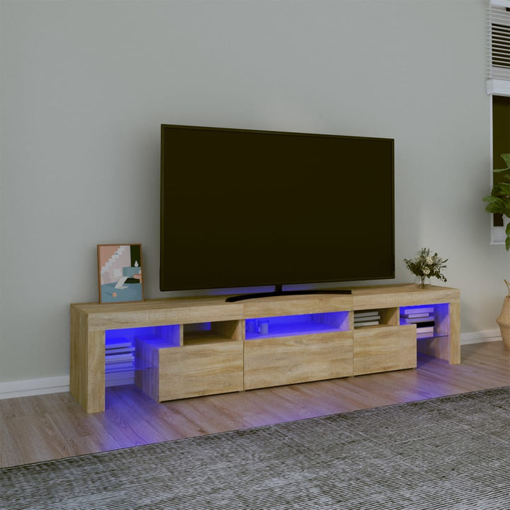 Tv-meubel met LED-verlichting 200x36,5x40cm sonoma eikenkleurig