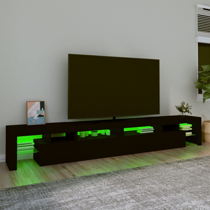 Tv-meubel met LED-verlichting 260x36,5x40 cm zwart