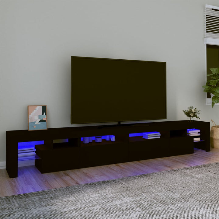 Tv-meubel met LED-verlichting 260x36,5x40 cm zwart