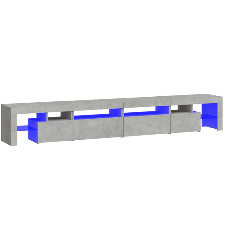 Tv-meubel met LED-verlichting 260x36,5x40 cm betongrijs