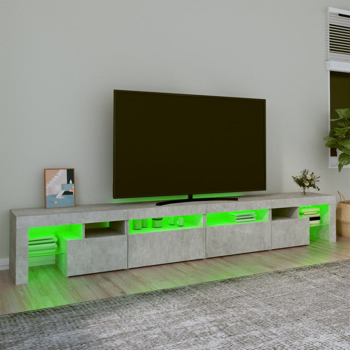 Tv-meubel met LED-verlichting 260x36,5x40 cm betongrijs