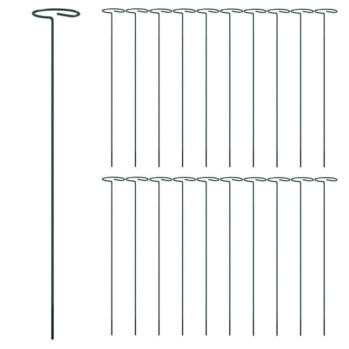 Plantenstaken 20 st 40 cm staal donkergroen