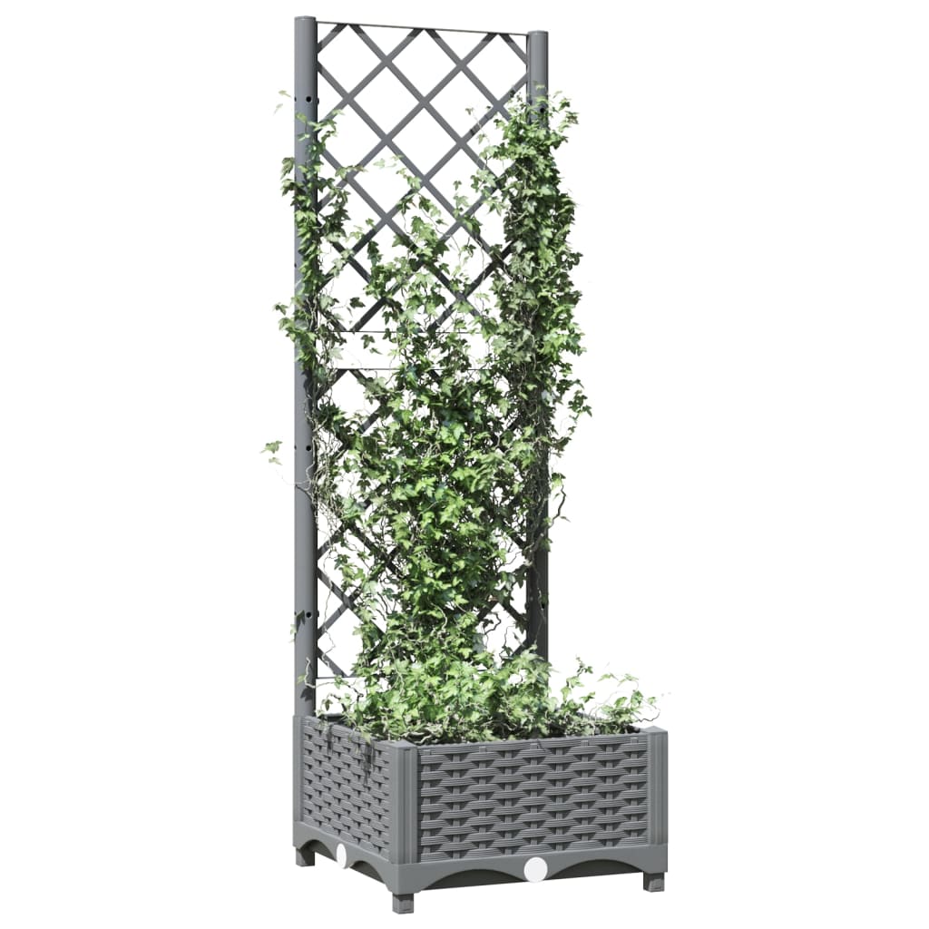 Plantenbak met lattenwerk 40x40x121,5 cm polypropeen