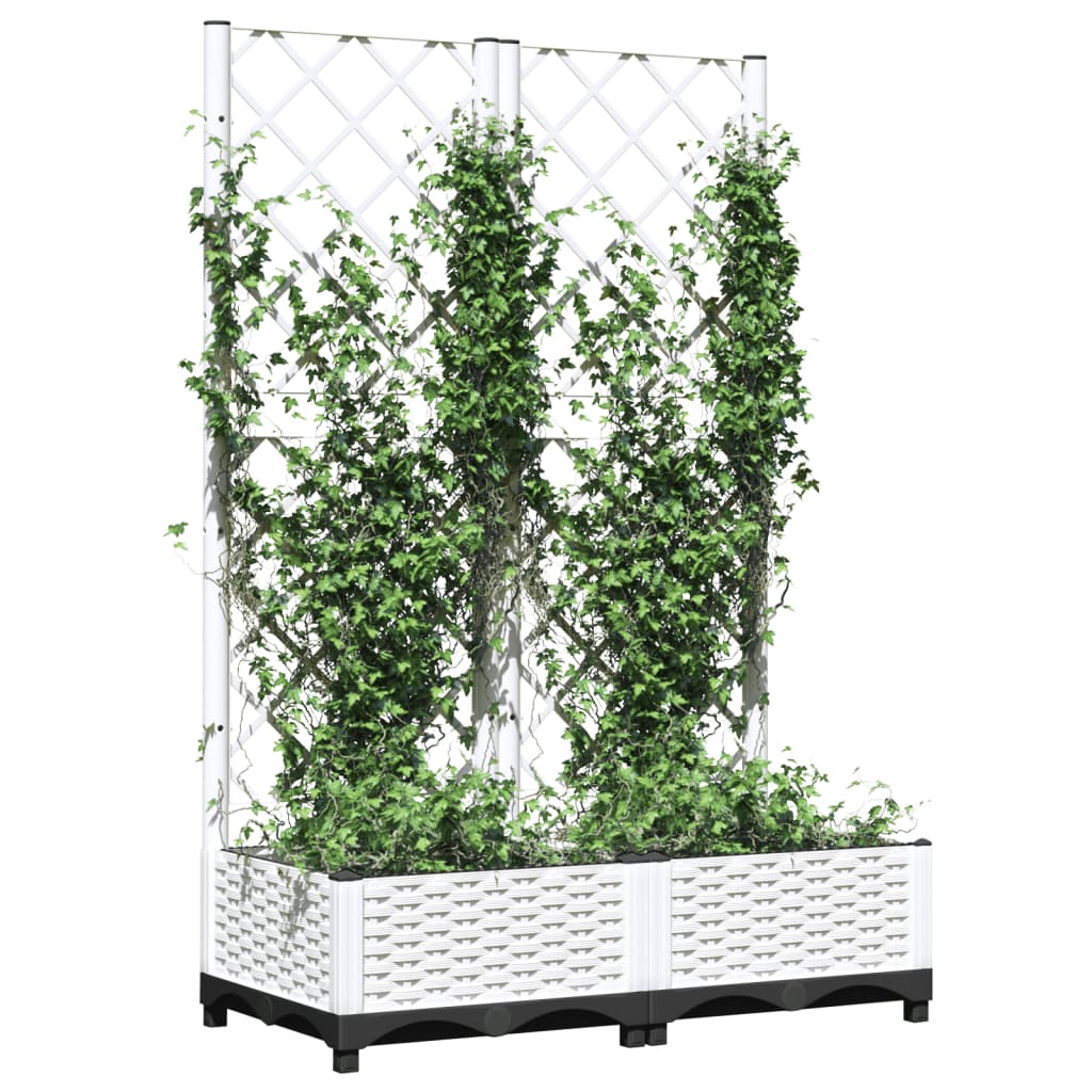 Plantenbak met latwerk 80x40x121,5 cm polypropeen