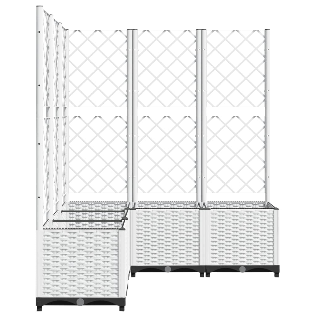 Plantenbak met latwerk 120x120x136 cm polypropeen wit