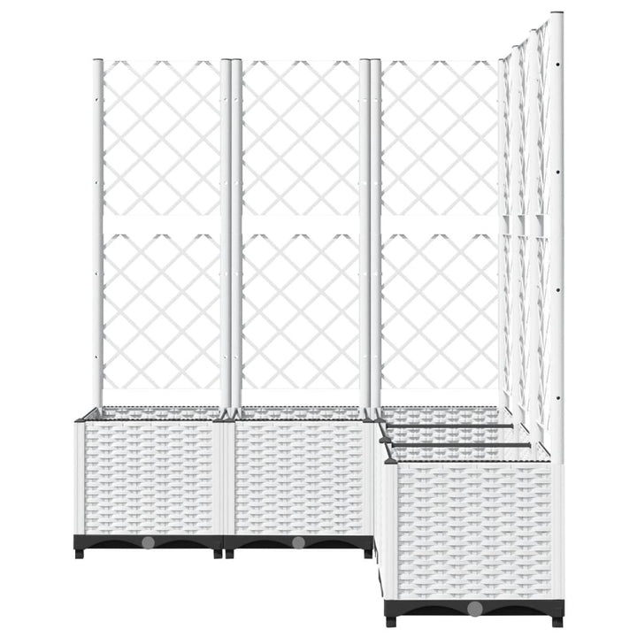 Plantenbak met latwerk 120x120x136 cm polypropeen wit