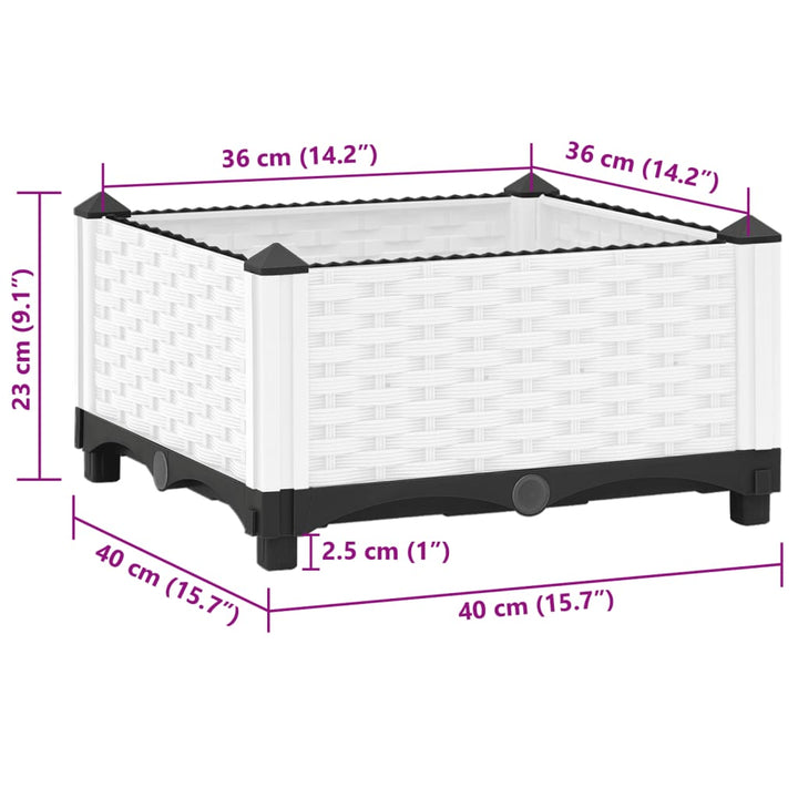 Plantenbak verhoogd 40x40x23 cm polypropeen