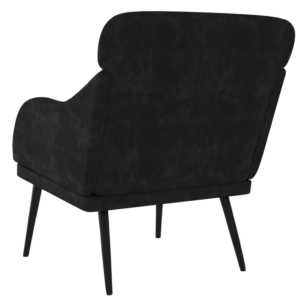 Fauteuil 63x76x80 cm fluweel zwart